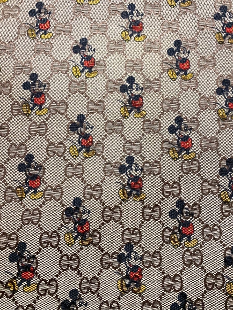 Mickey Mouse Gucci Jacquard Fabric for DIY Custom Sewing Projects - mingfabricstore