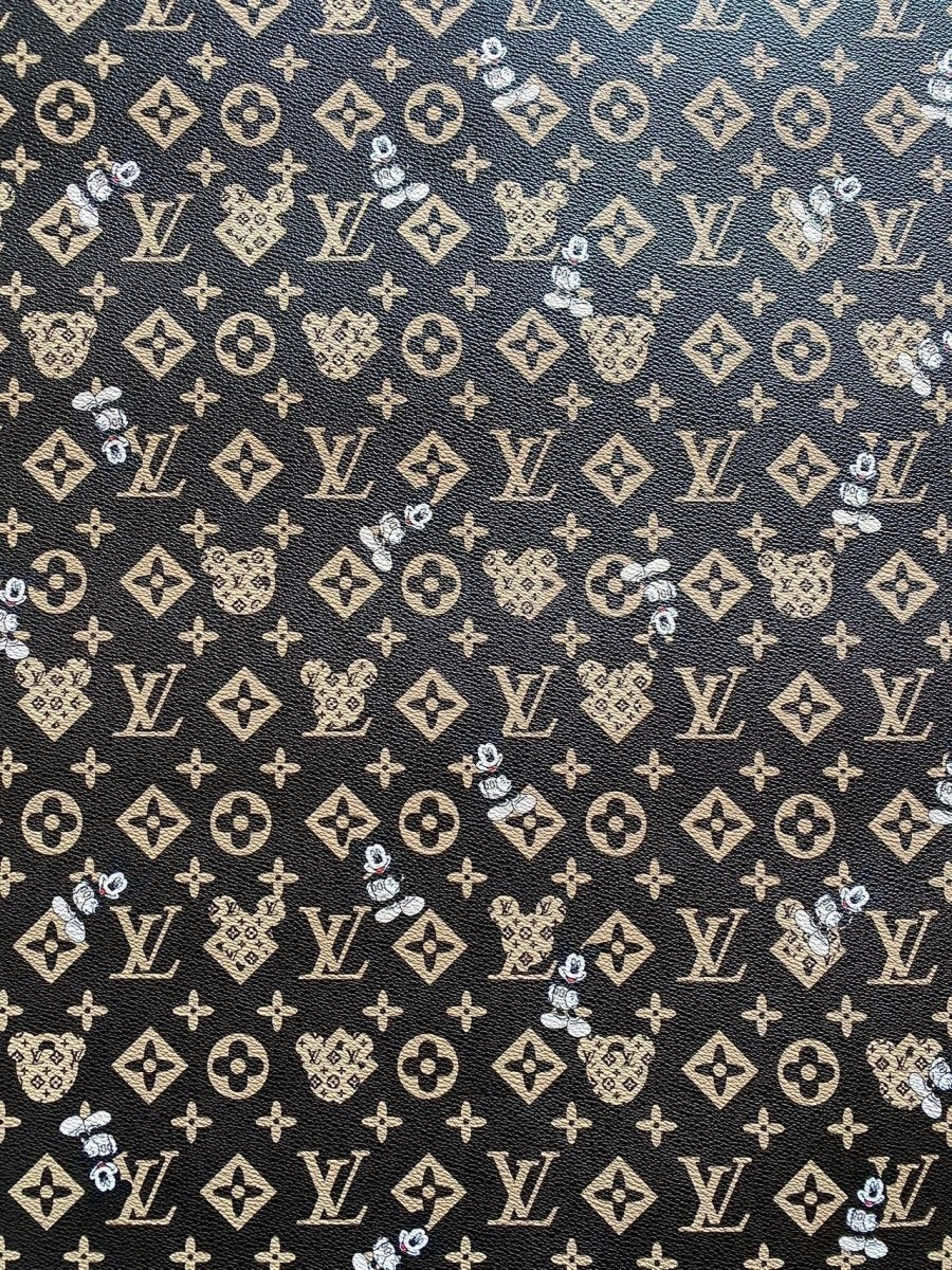 Mickey Mouse LV Cartoon Designer Leather Sheet - mingfabricstore