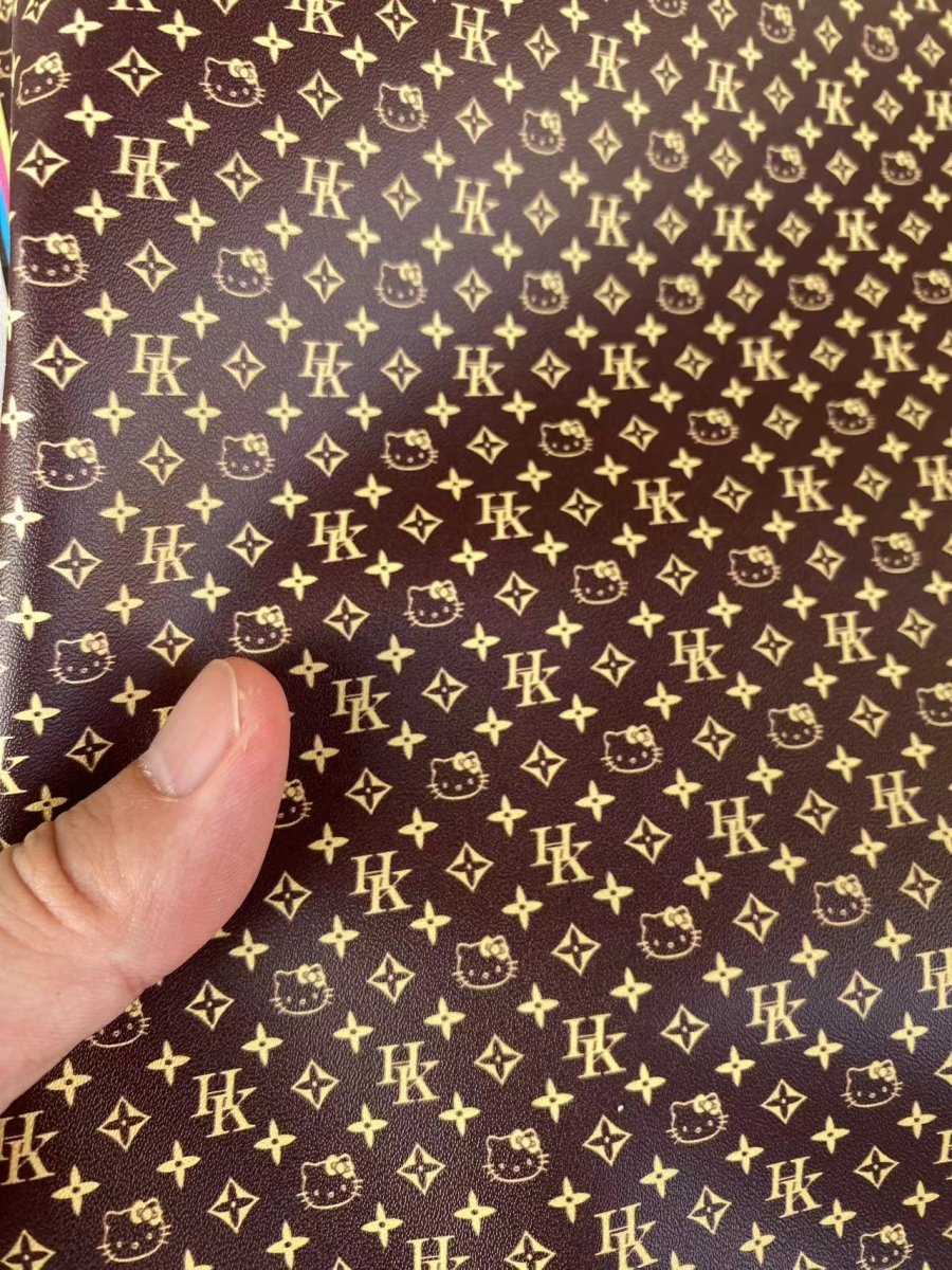 Mini Size Hello Kitty Louis Vuitton Leather Fabric for Doll Making - mingfabricstore