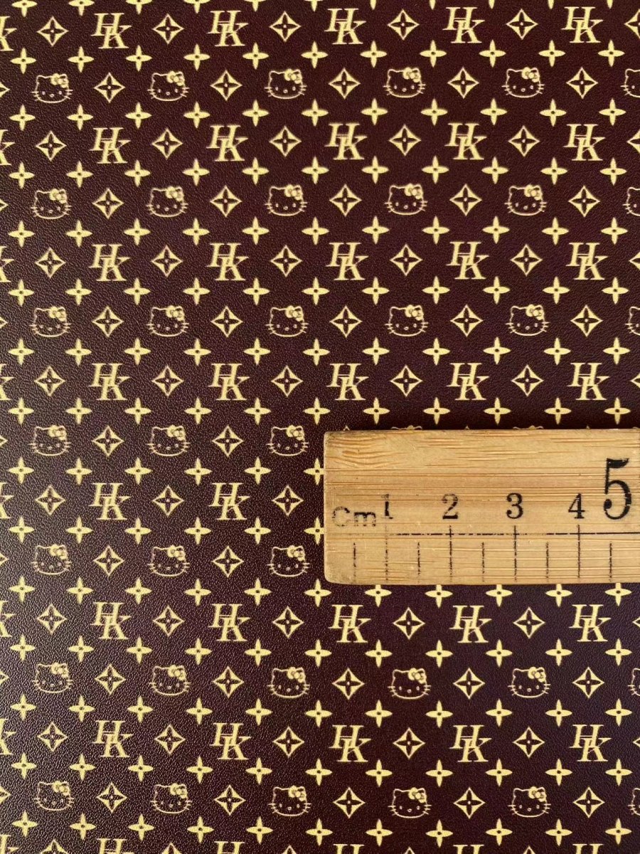 Mini Size Hello Kitty Louis Vuitton Leather Fabric for Doll Making - mingfabricstore