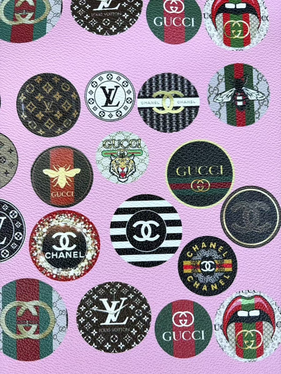 Multi-Brand LV Gucci Chanel Badge Leather Sheet Crafts DIY Materials - mingfabricstore