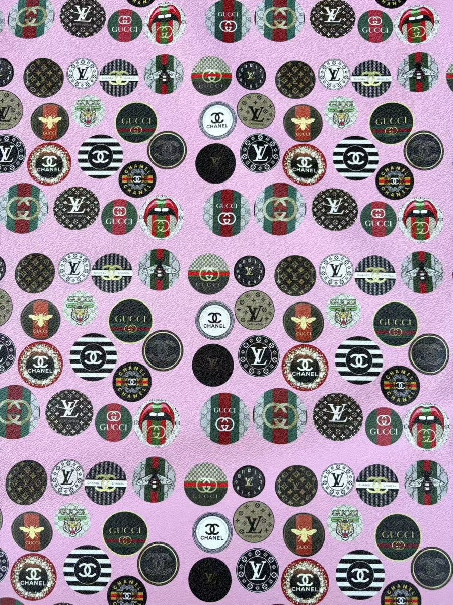 Multi-Brand LV Gucci Chanel Badge Leather Sheet Crafts DIY Materials - mingfabricstore