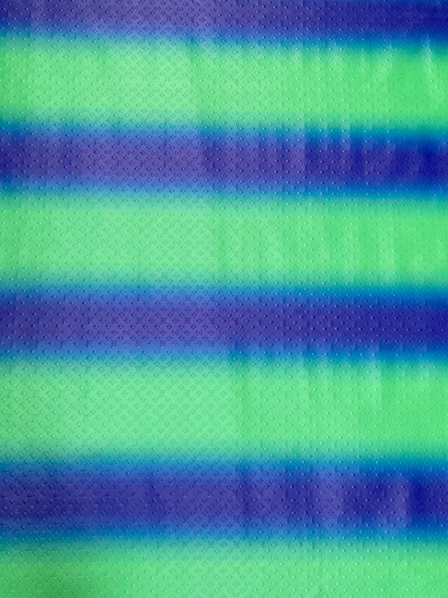 Napa Leather Green Blue Embossed Lv Faux Leather for Sewing Fabric Sold by Yard - mingfabricstore