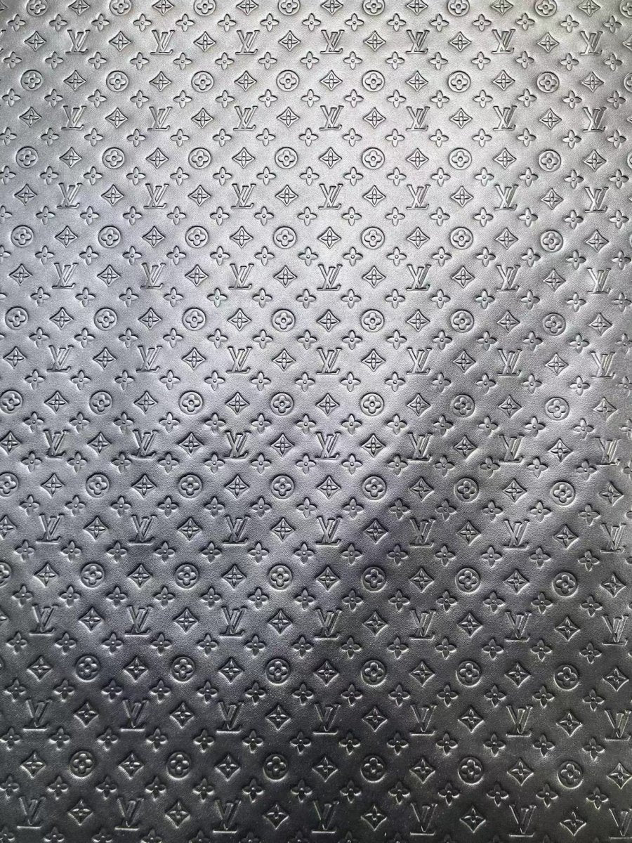 Napa Leather LV Small Letter Black Embossed For Upholstery Furniture Custom Sneaker - mingfabricstore