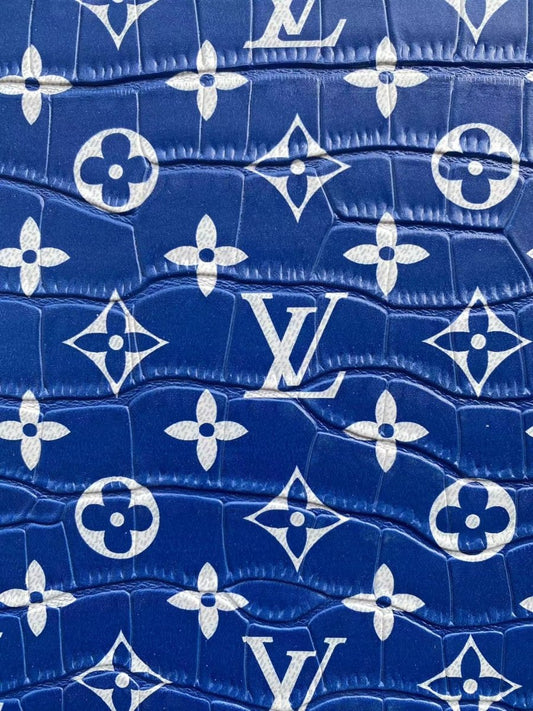 Navy Crocodile Alligator Louis Vuitton LV for Custom Bag Repair - mingfabricstore