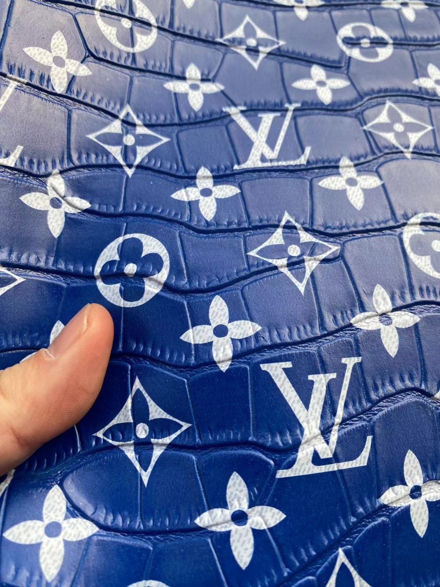 Navy Crocodile Alligator Louis Vuitton LV for Custom Bag Repair - mingfabricstore