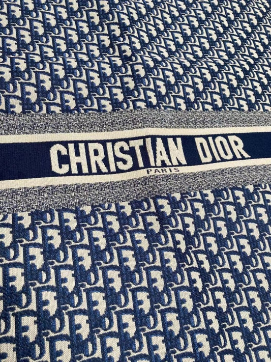 Navy Dior Lettering Fabric for Bag Custom Sneakers - mingfabricstore