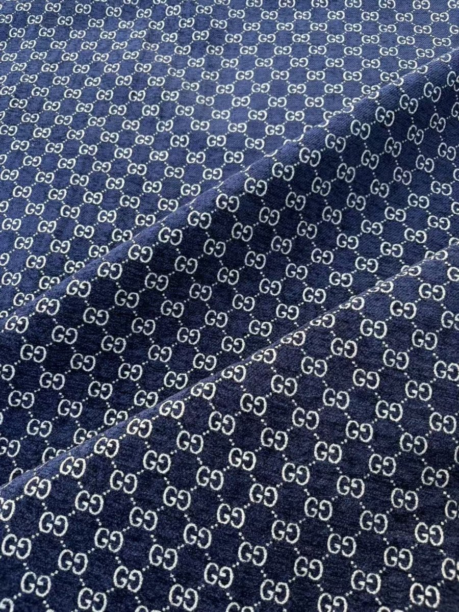 Navy Gucci Chenille Sofa Upholstery Fabric for Beach Bag Furniture Custom - mingfabricstore
