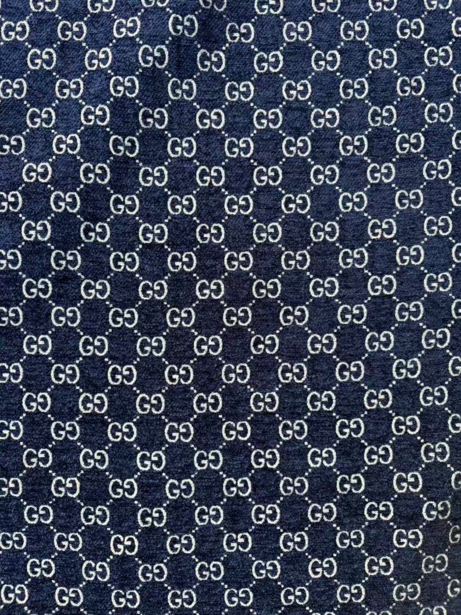 Navy Gucci Chenille Sofa Upholstery Fabric for Beach Bag Furniture Custom - mingfabricstore