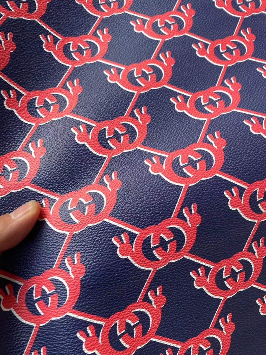 Navy GUCCI Web Designer Leather for Custom Shoes - mingfabricstore