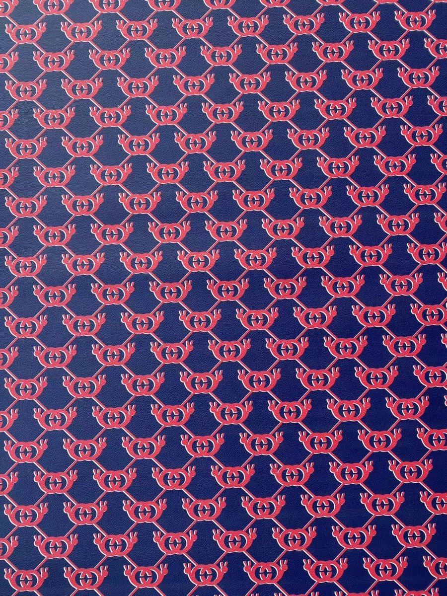 Navy GUCCI Web Designer Leather for Custom Shoes - mingfabricstore