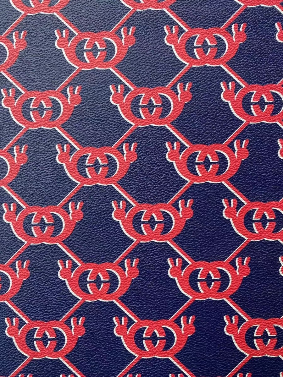 Navy GUCCI Web Designer Leather for Custom Shoes - mingfabricstore