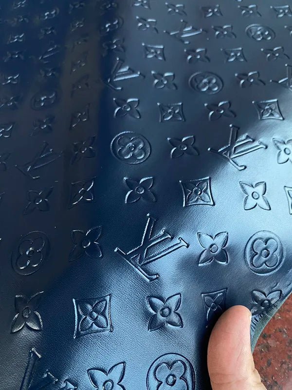 Navy Louis Vuitton Napa Leather for Car Seat Upholstery - mingfabricstore
