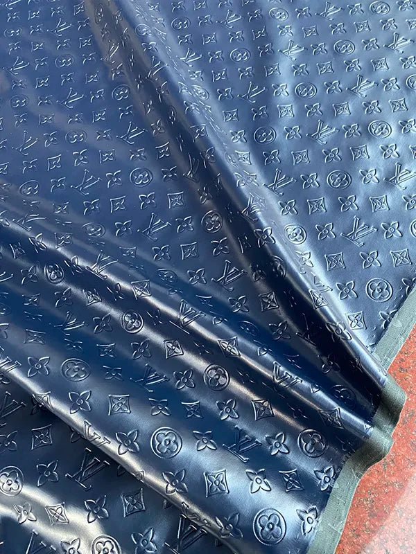 Navy Louis Vuitton Napa Leather for Car Seat Upholstery - mingfabricstore
