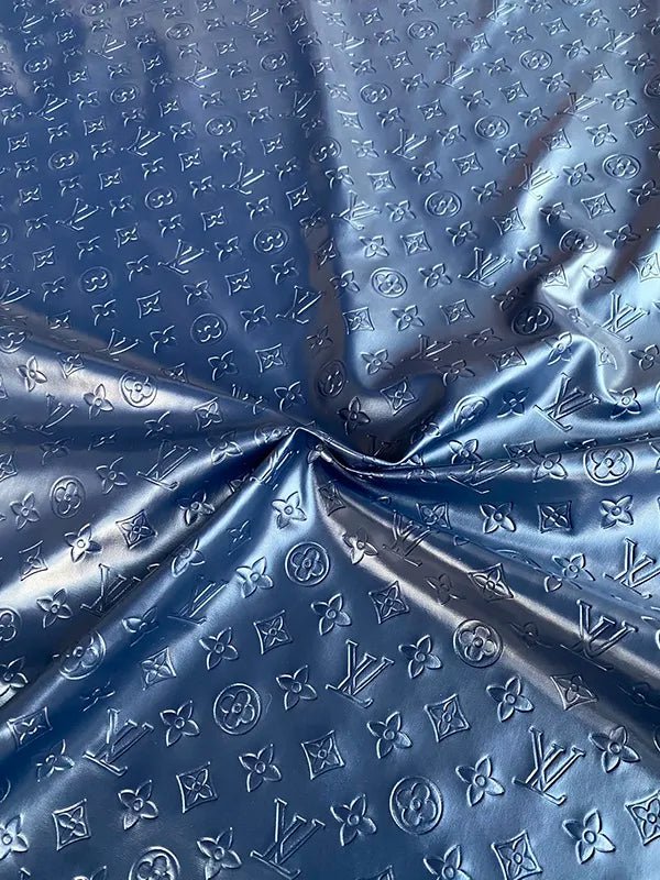 Navy Louis Vuitton Napa Leather for Car Seat Upholstery - mingfabricstore