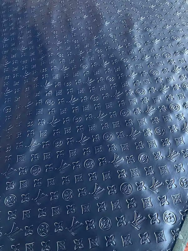 Navy Louis Vuitton Napa Leather for Car Seat Upholstery - mingfabricstore