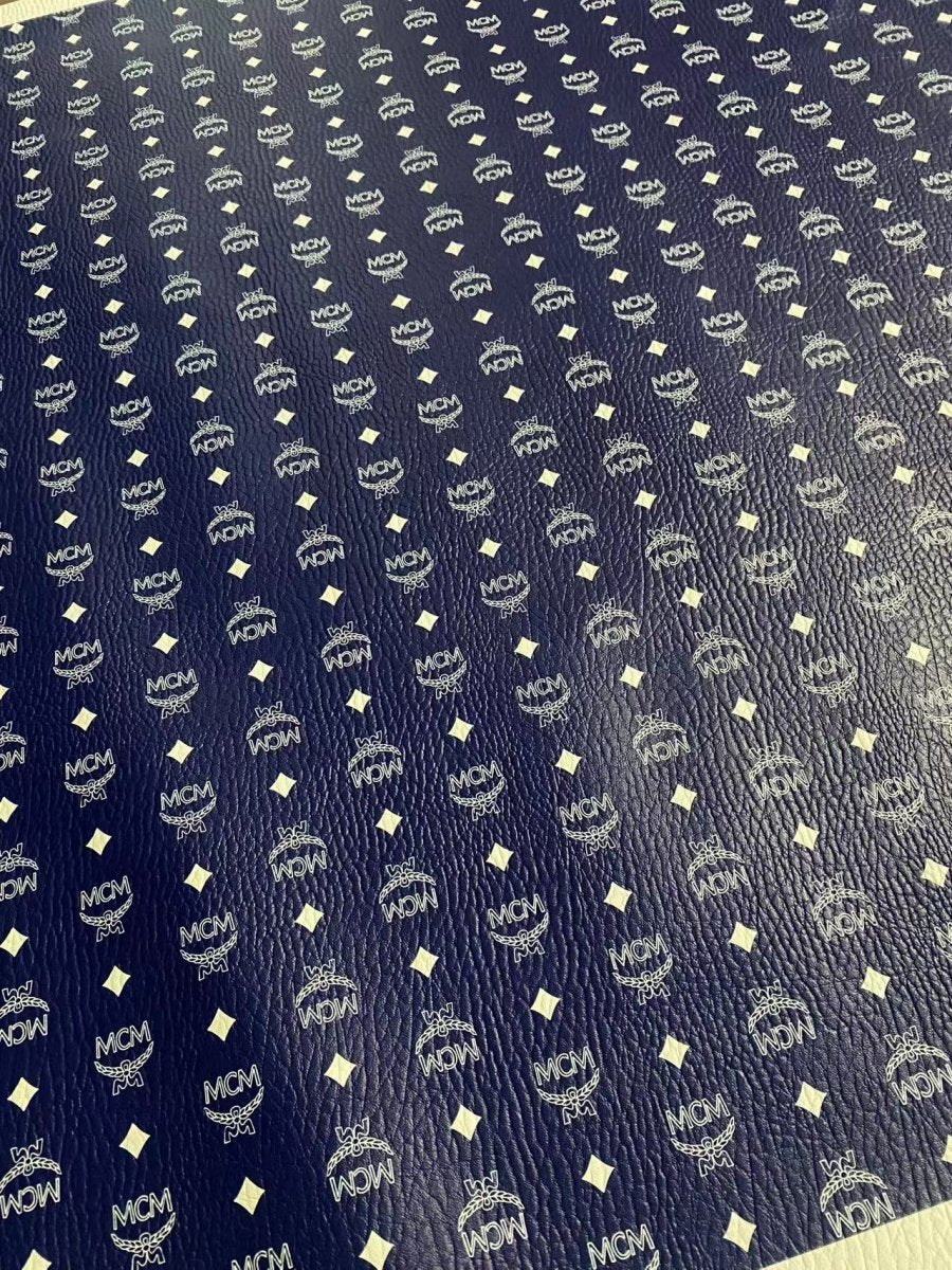 Navy MCM Custom Croc Leather for DIY Crafts - mingfabricstore