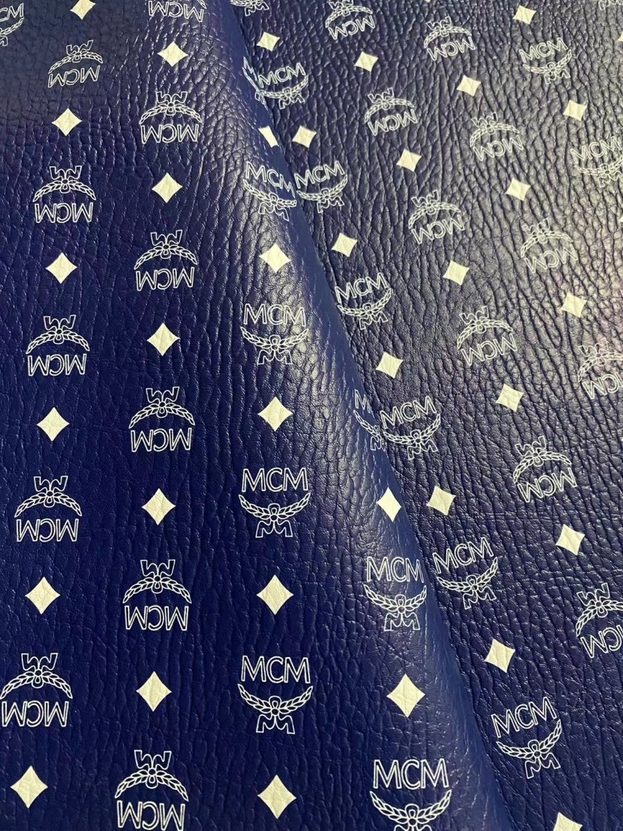 Navy MCM Custom Croc Leather for DIY Crafts - mingfabricstore