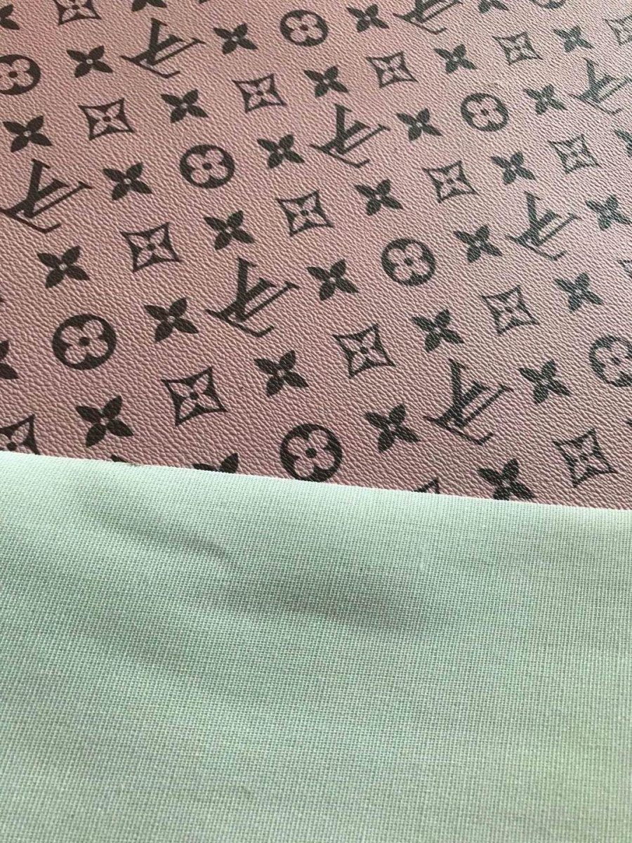 New arrival pink LV leather fabric high quality for bag shoe customs - mingfabricstore