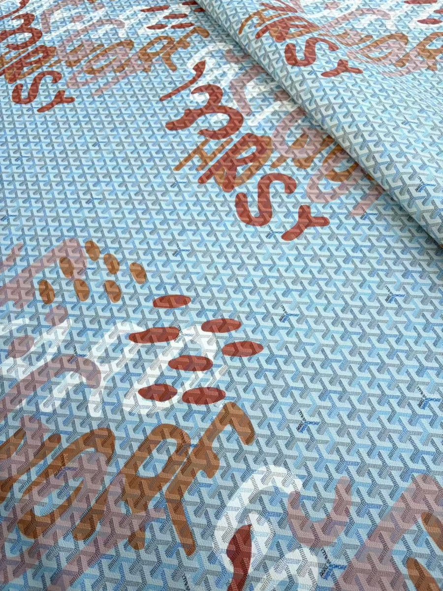 New Blue Goyard Leather Leather for DIY Bag Repair - mingfabricstore