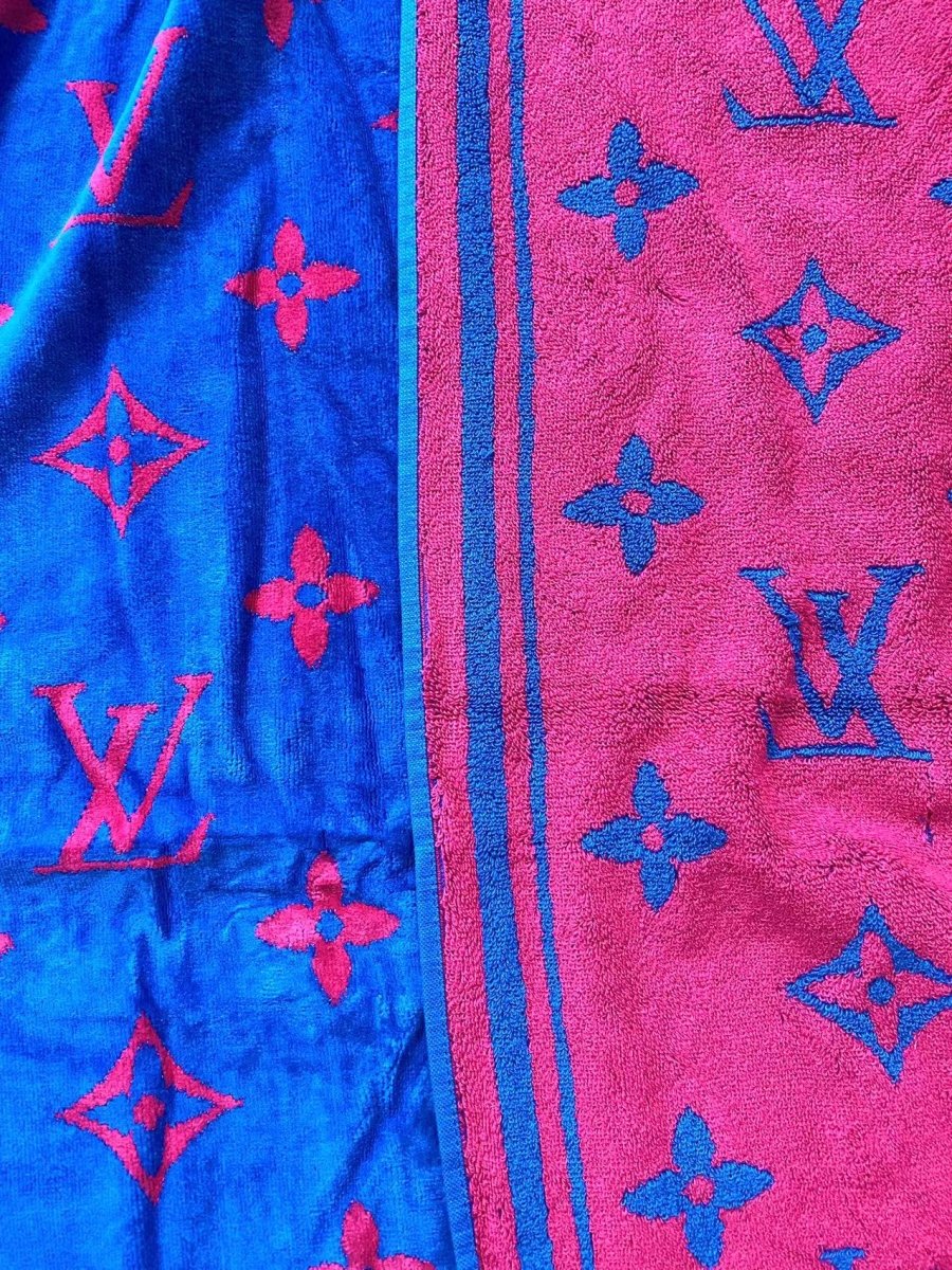 New Blue Louis Vuitton Beach Beach Towel - mingfabricstore
