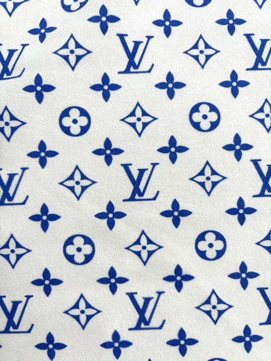 New Blue Suede LV Upholstery Fabric for Car Speakers DIY - mingfabricstore