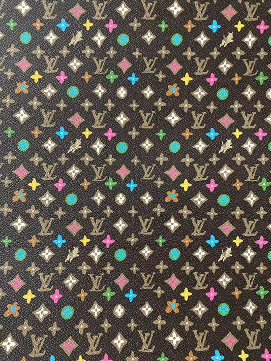 New Brown Tyler the creator LV Designer Leather Fabric for Bag Custom Sneakers Handmade DIY - mingfabricstore