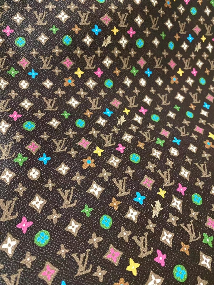 New Brown Tyler the creator LV Designer Leather Fabric for Bag Custom Sneakers Handmade DIY - mingfabricstore