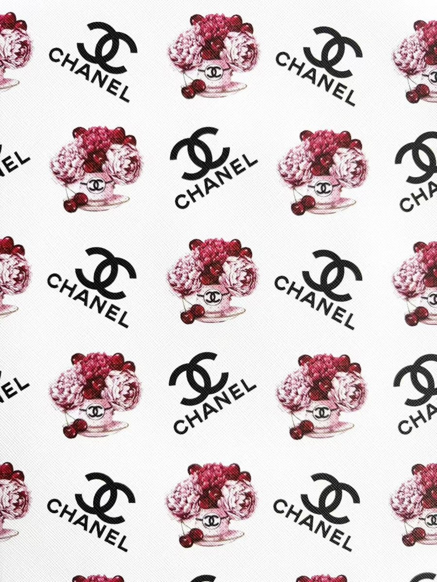 New Chanel Flower Print Designer Leather Sheet Mingfabricstore - mingfabricstore