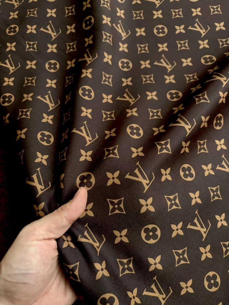 New Chocolate Louis Vuitton Suede Fabric Upholstery Car Interior DIY Motor Seat Cover - mingfabricstore