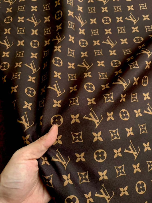 New Chocolate Louis Vuitton Suede Fabric Upholstery Car Interior DIY Motor Seat Cover - mingfabricstore