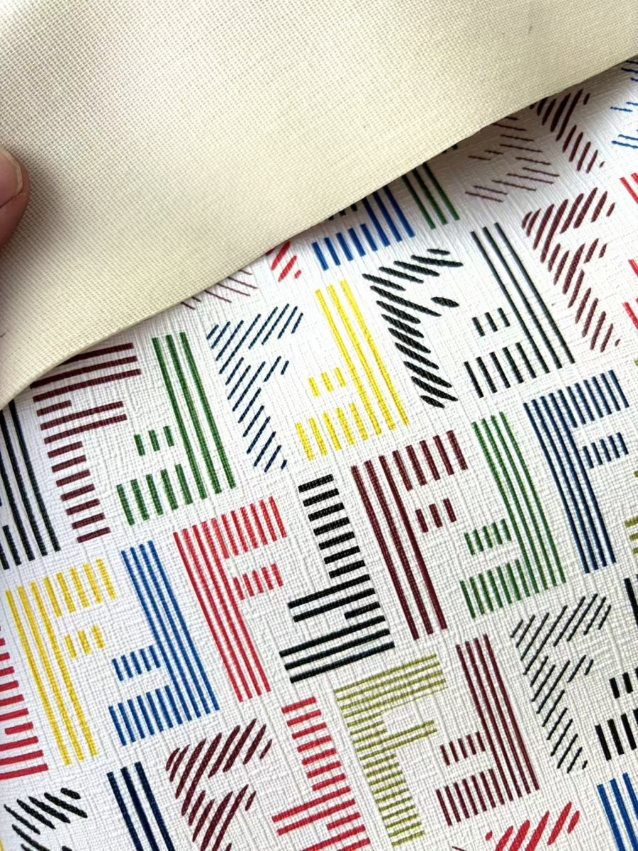New Colorful Fendi Designer Fabric Leather Crafts DIY Upholstery Projects - mingfabricstore