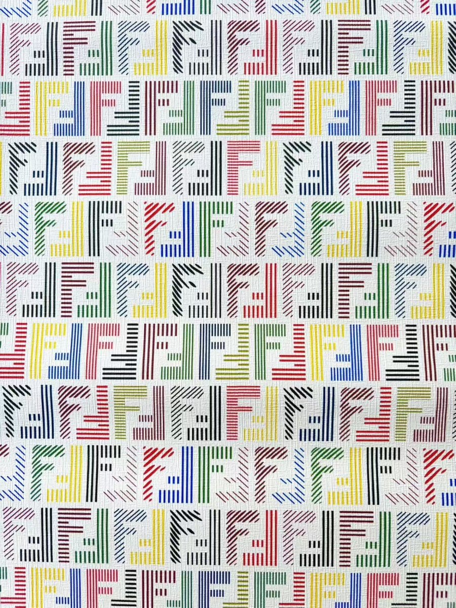 New Colorful Fendi Designer Fabric Leather Crafts DIY Upholstery Projects - mingfabricstore