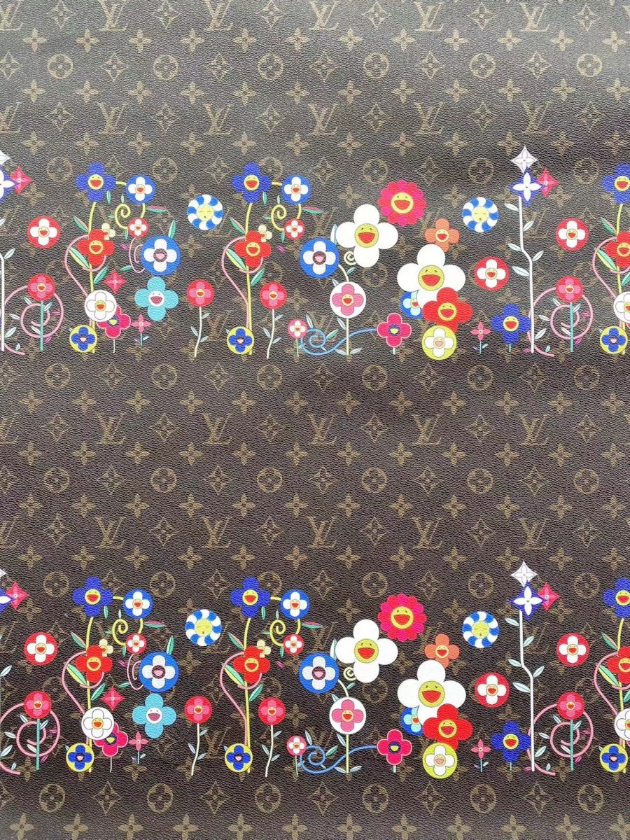 New Designer Faux Leather Louis Vuitton Takashi MURAKAMI Bag Fabric for DIY Sewing Project - mingfabricstore