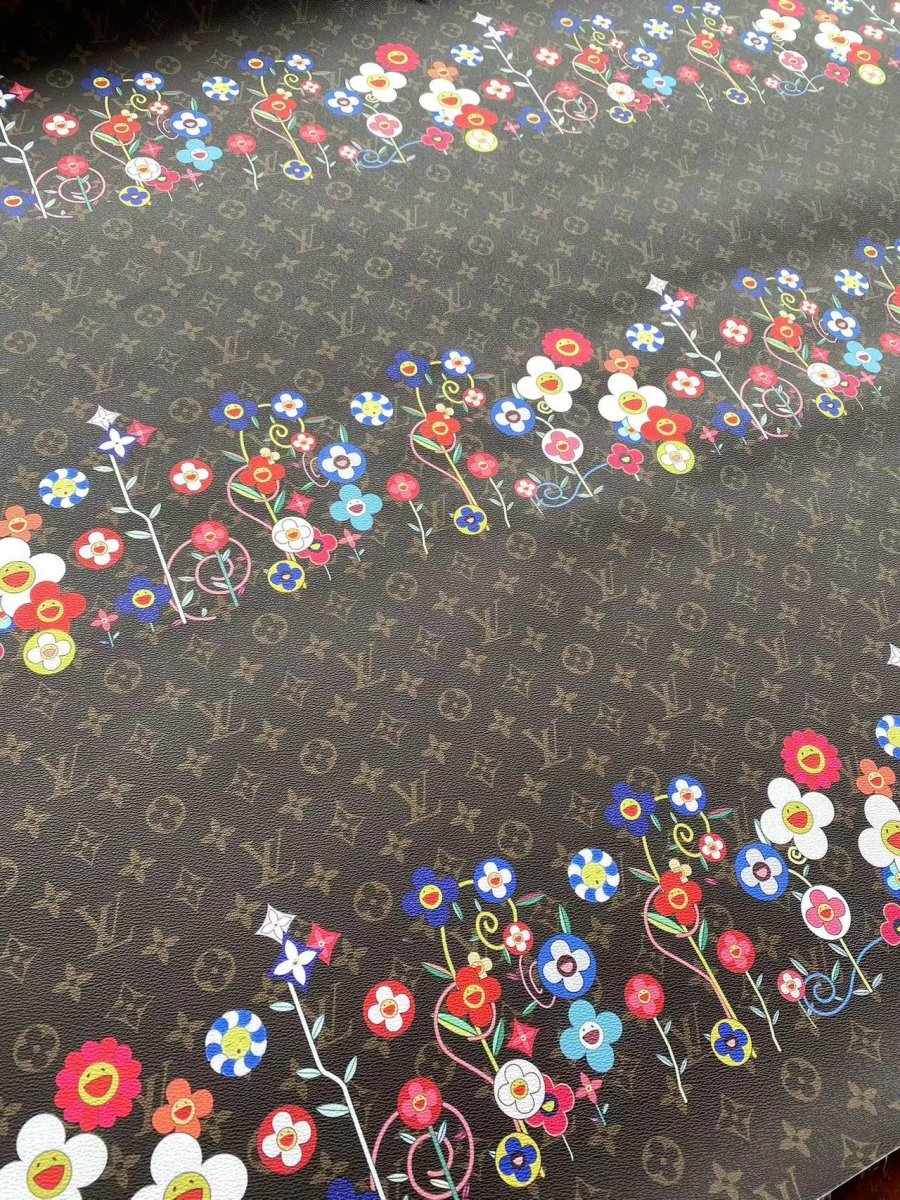 New Designer Faux Leather Louis Vuitton Takashi MURAKAMI Bag Fabric for DIY Sewing Project - mingfabricstore