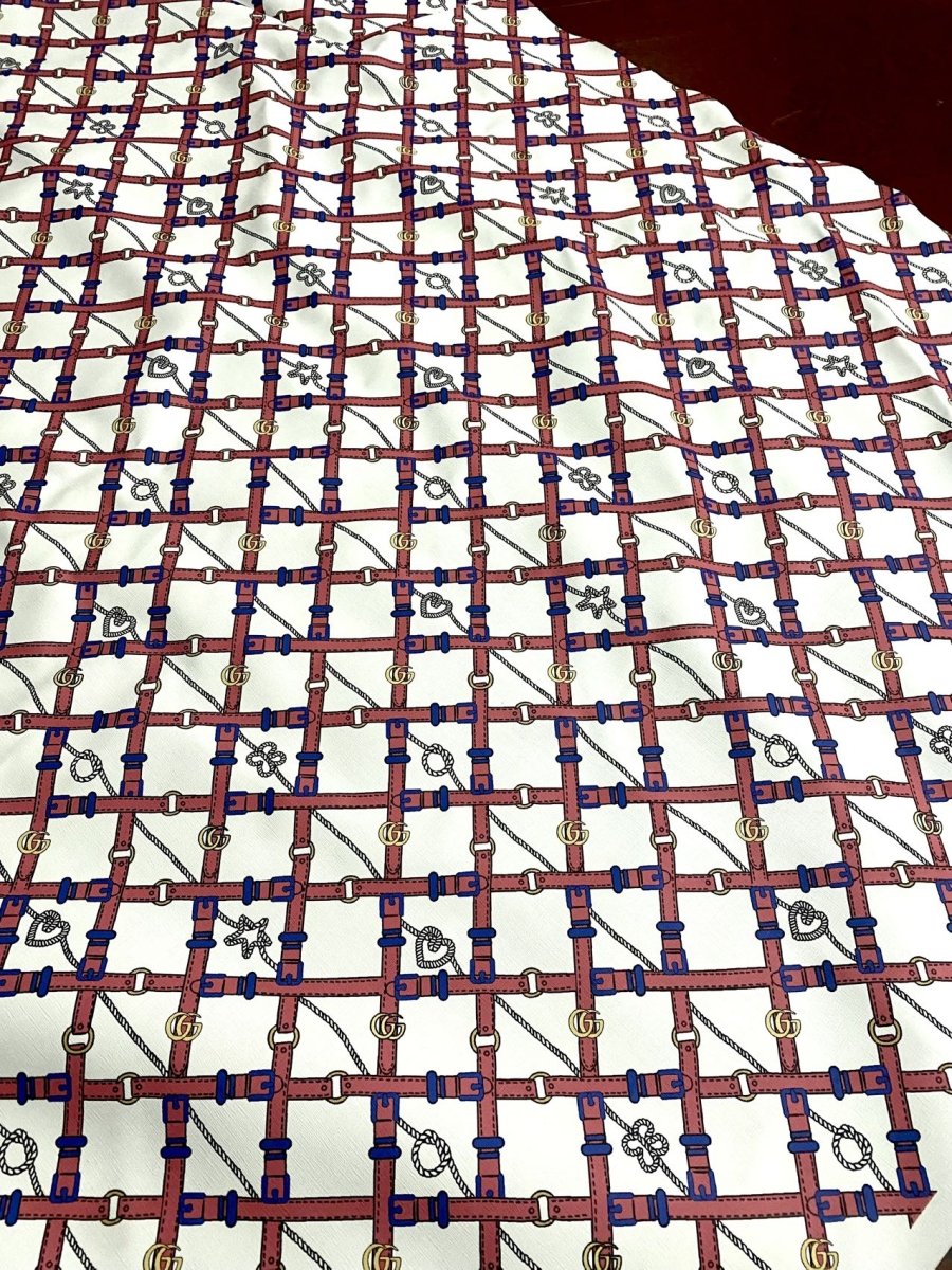 New Gucci Leather Desinger Fabric Custom Leather Sheet Sold by Yard - mingfabricstore