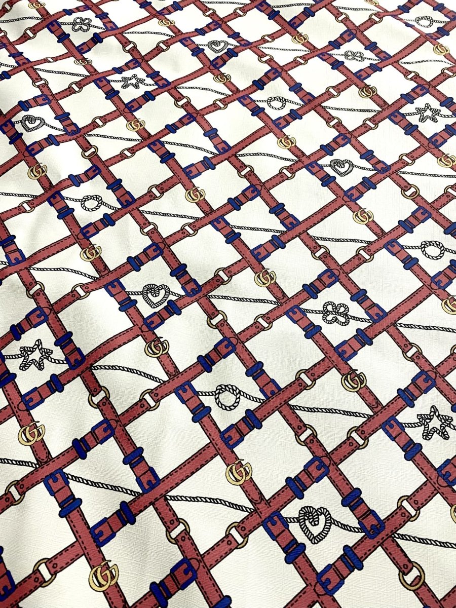 New Gucci Leather Desinger Fabric Custom Leather Sheet Sold by Yard - mingfabricstore