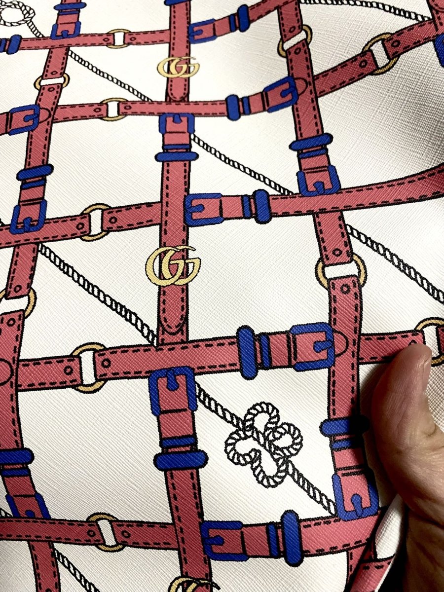 New Gucci Leather Desinger Fabric Custom Leather Sheet Sold by Yard - mingfabricstore