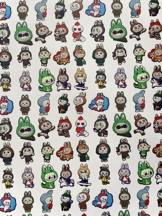 New Labubu Cartoon Faux Leather DIY Sewing Handmade for Custom Upholstery - mingfabricstore