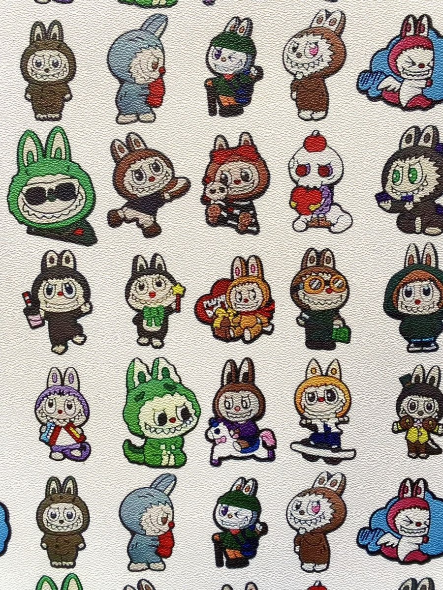 New Labubu Cartoon Faux Leather DIY Sewing Handmade for Custom Upholstery - mingfabricstore