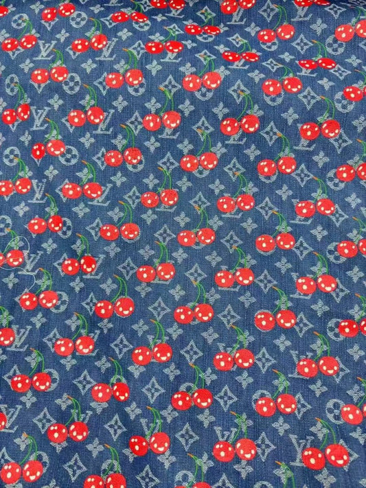 New Louis Vuitton Bag LV Denim Cherry Fabric - mingfabricstore