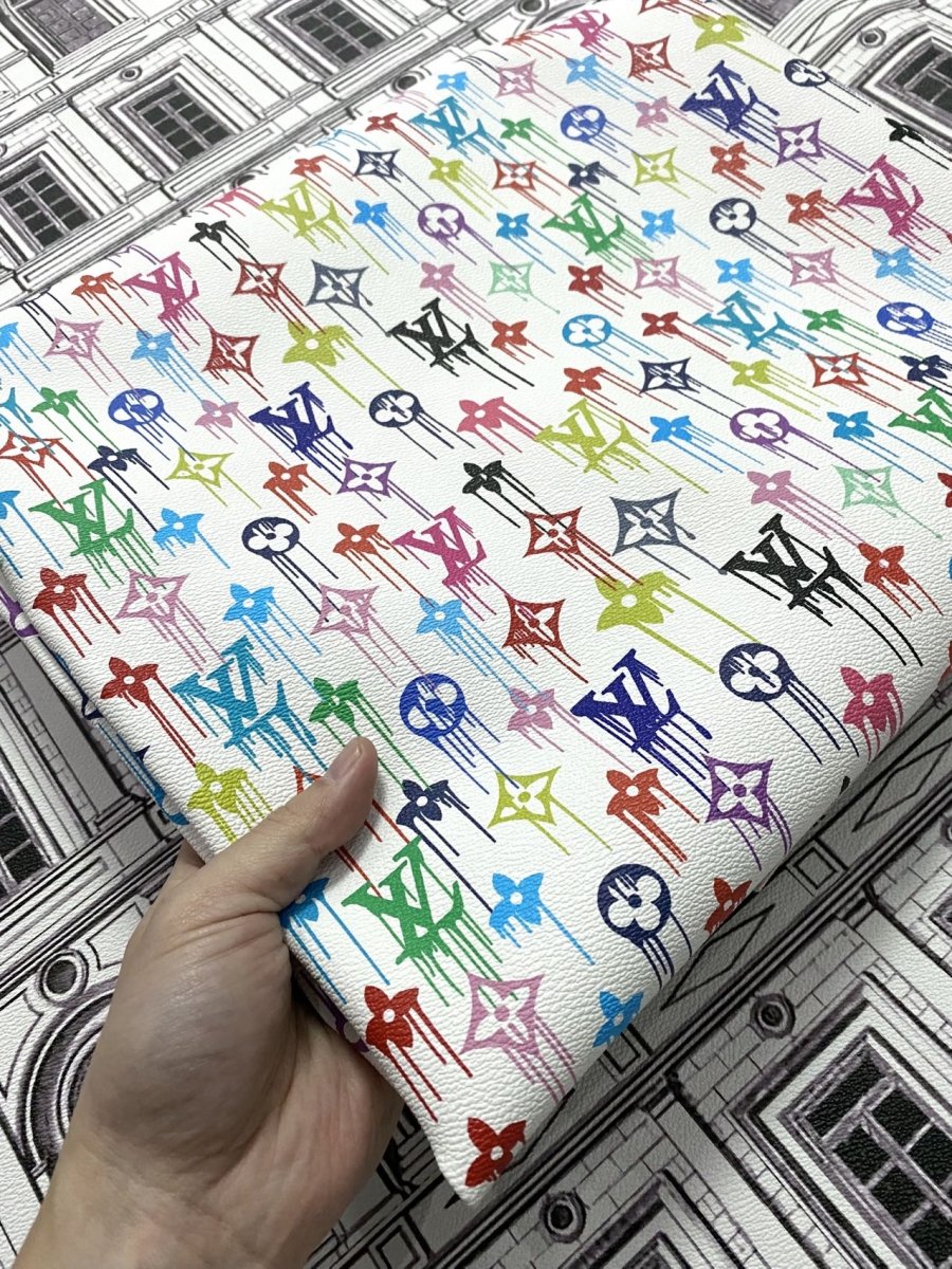 New Louis Vuitton Designer Fabric Leather Sheet for Handmade DIY Upholstery - mingfabricstore