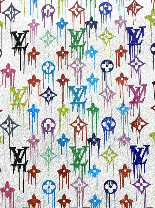 New Louis Vuitton Designer Fabric Leather Sheet for Handmade DIY Upholstery - mingfabricstore