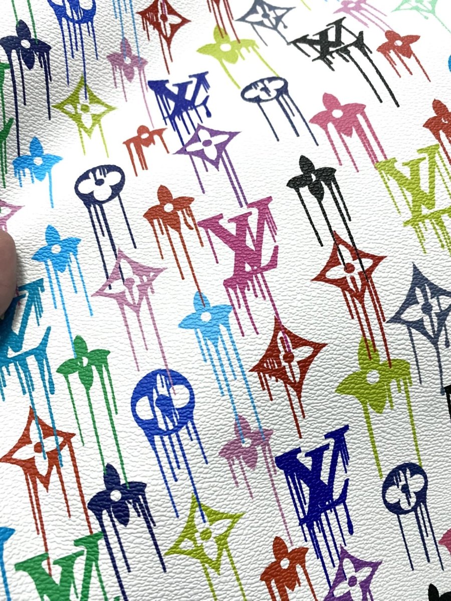 New Louis Vuitton Designer Fabric Leather Sheet for Handmade DIY Upholstery - mingfabricstore