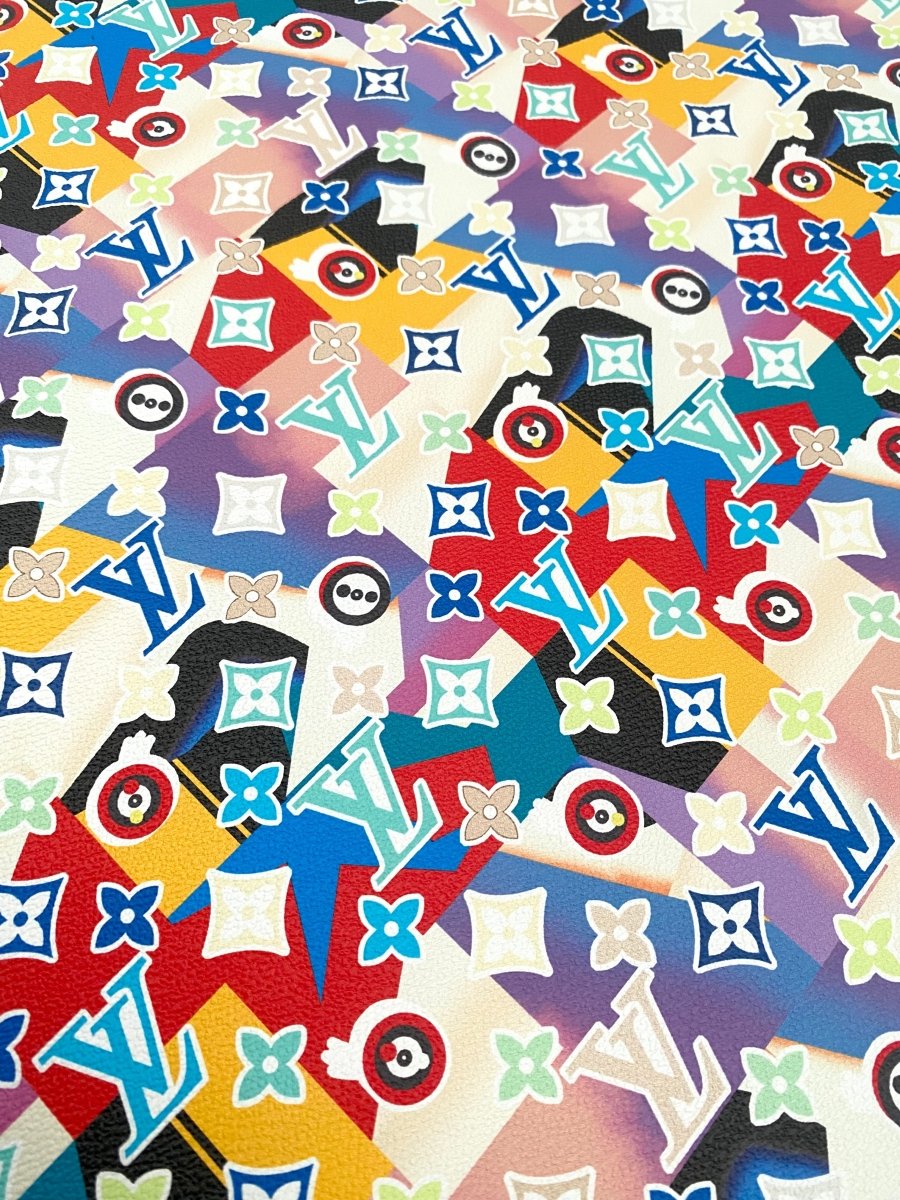 New Louis Vuitton Geometry Design for Handmade Custom Sneakers DIY Crafts - mingfabricstore