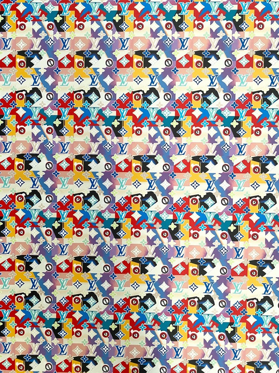 New Louis Vuitton Geometry Design for Handmade Custom Sneakers DIY Crafts - mingfabricstore