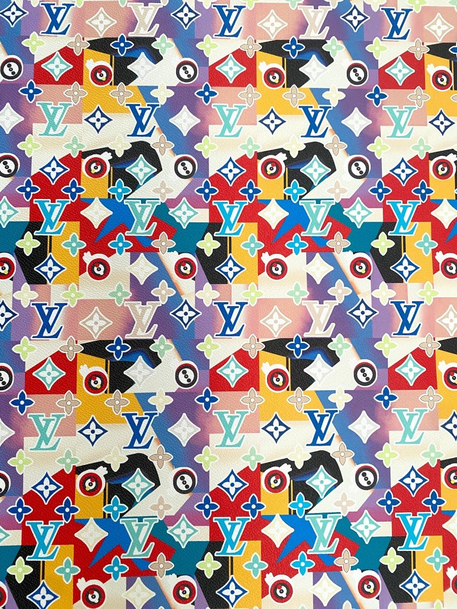 New Louis Vuitton Geometry Design for Handmade Custom Sneakers DIY Crafts - mingfabricstore