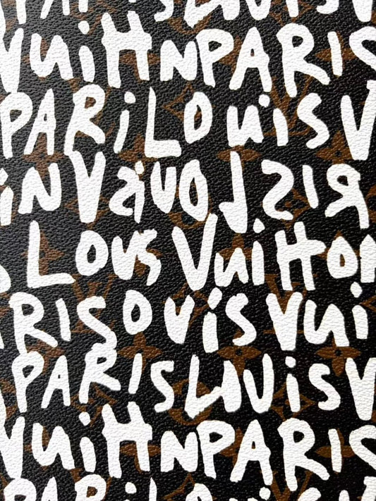 New Louis Vuitton Graffiti Leather Sheet for DIY Bag Repair Custom Sewing - mingfabricstore