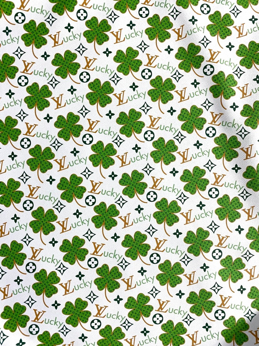New Lucky Clover Louis Vuitton LV Leather Vinyl Fabric for Handmade Custom Clothing - mingfabricstore