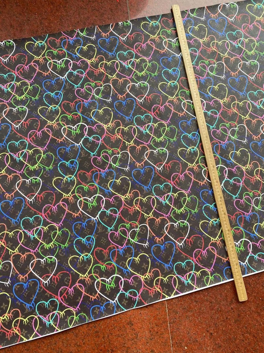 New LV Heat Designer Faux Leather Sheet for DIY Handmade Projects - mingfabricstore